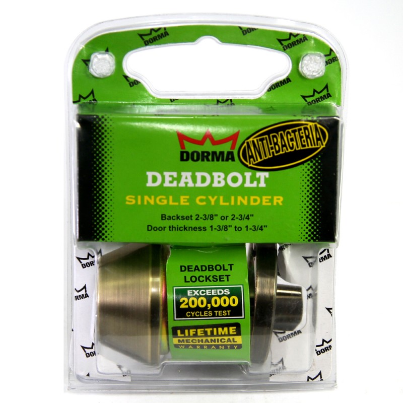 Dorma Single Cylindrical Deadbolt DB301 Single Finishes US5 Standard Satin Brass